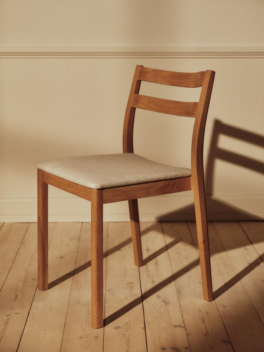 Ferm Living Boda Dining Chair - Upholstered Seat - Staple - Natural Oak/Off-White — фото 3