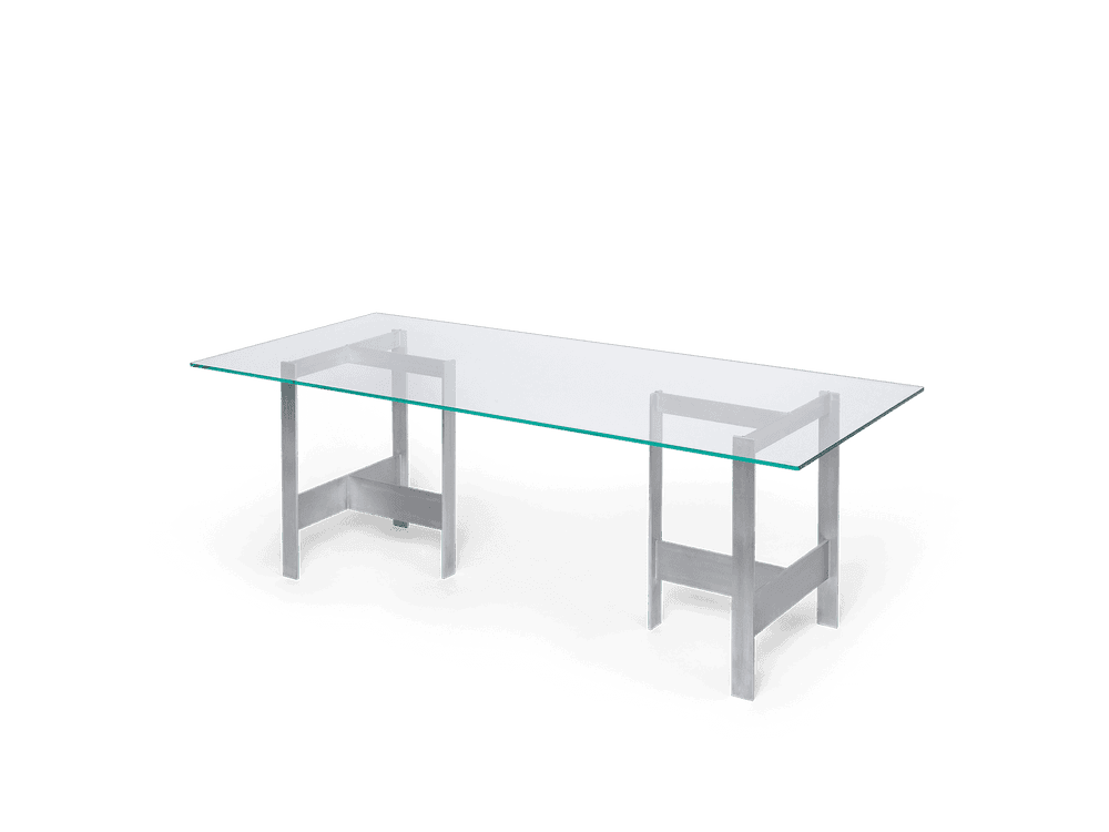 Ferm Living Lager Dining Table - 200 x 90 - Glass/Aluminium — фото 6