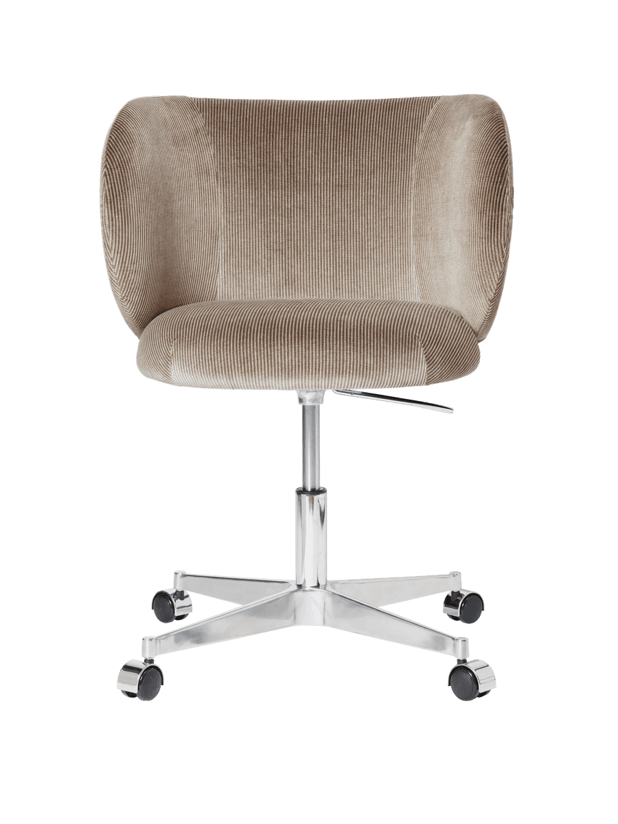Ferm Living Rico Dining Chair - Castors - Devoré Velvet - Flint Grey