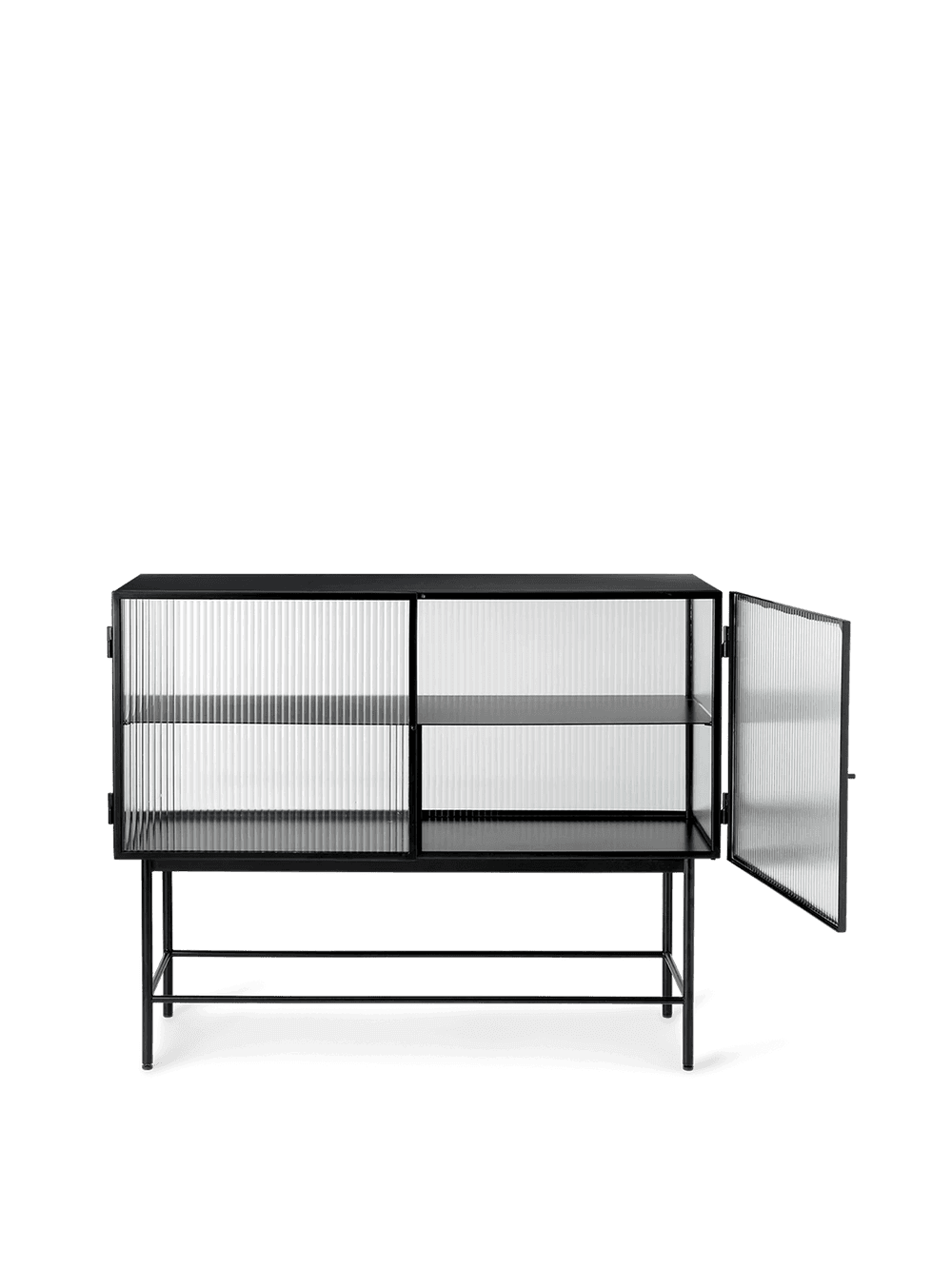 Ferm Living Haze Sideboard - Reeded Glass - Black — фото 4