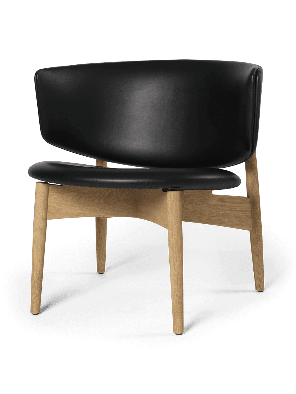 Ferm Living Herman Lounge Chair - Wood - Envy Leather - Oak/Black — фото 5