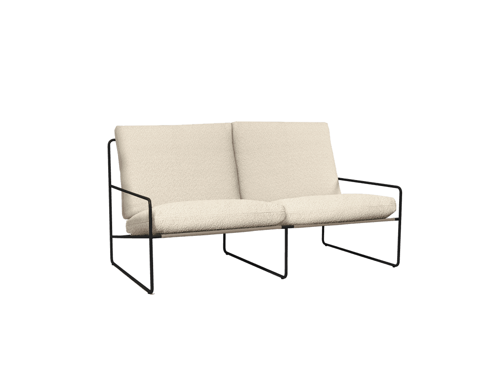 Ferm Living Desert 2-seater - Black - Pure Bouclé - Off-White — фото 4