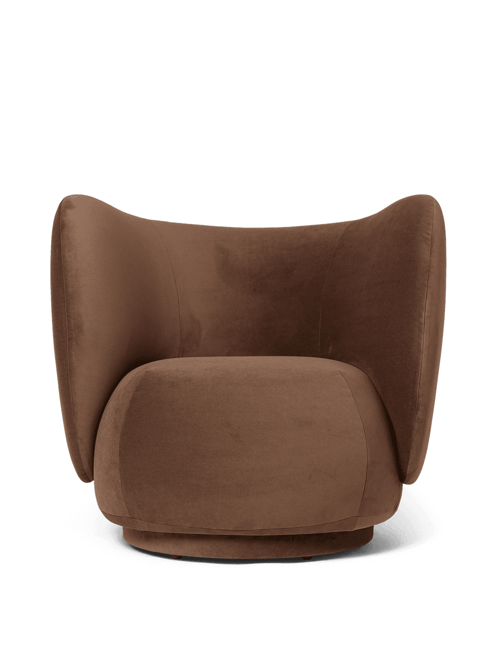 Ferm Living Rico Lounge Chair - Swivel - Rich Velvet - Soft Brown — фото 2