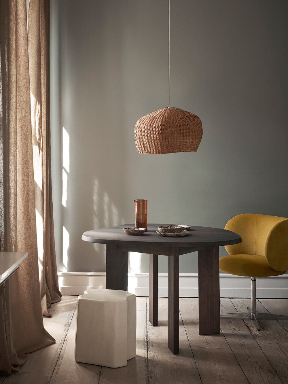 Ferm Living Rico Dining Chair - Swivel - Rich Velvet - Honey — фото 3