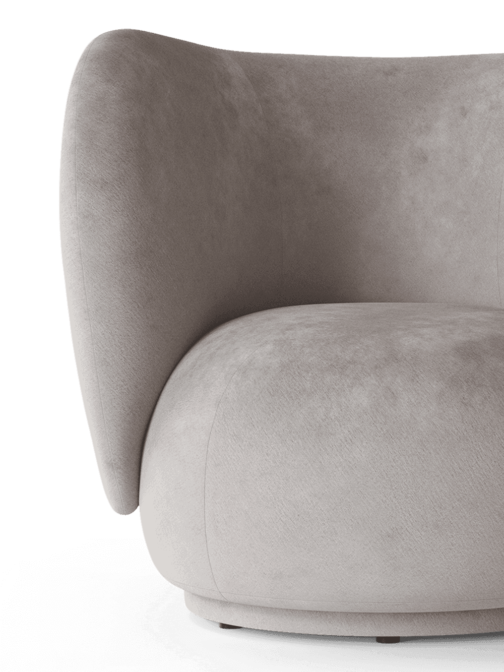 Ferm Living Rico Lounge Chair - Swivel - Faded Velvet - Concrete — фото 3