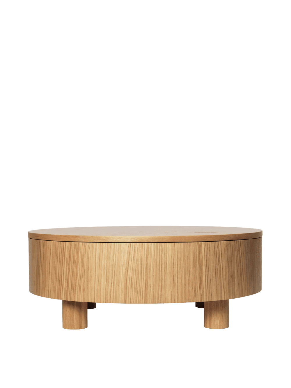 Ferm Living Olles Storage Table - Ø80 - Natural Oak Veneer — фото 5