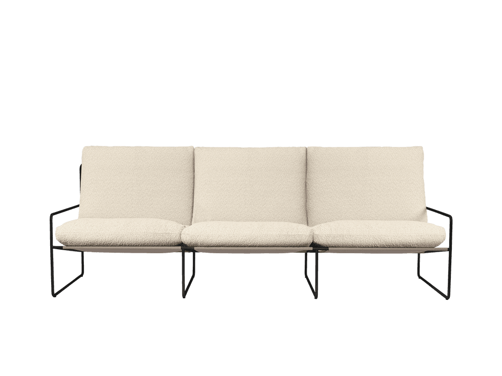 Ferm Living Desert 3-seater - Black - Pure Bouclé - Off-White — фото 2