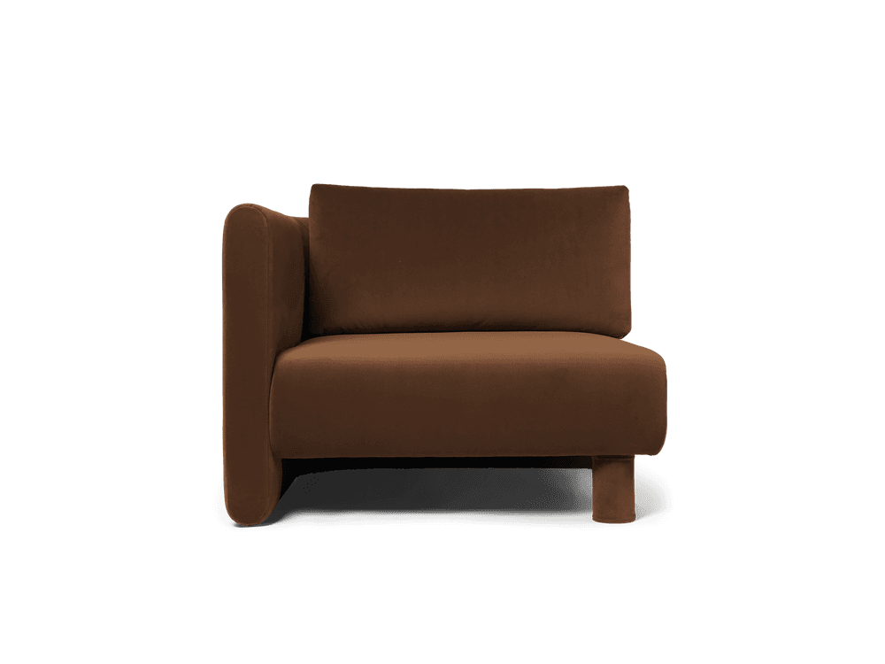 Ferm Living Dase Sofa Armrest Left - Rich Velvet - Soft Brown — фото 2