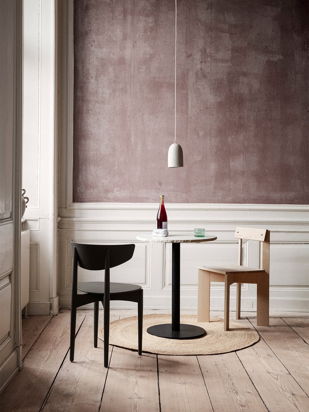Ferm Living Mineral Café Table - Bianco Curia - Black — фото 3