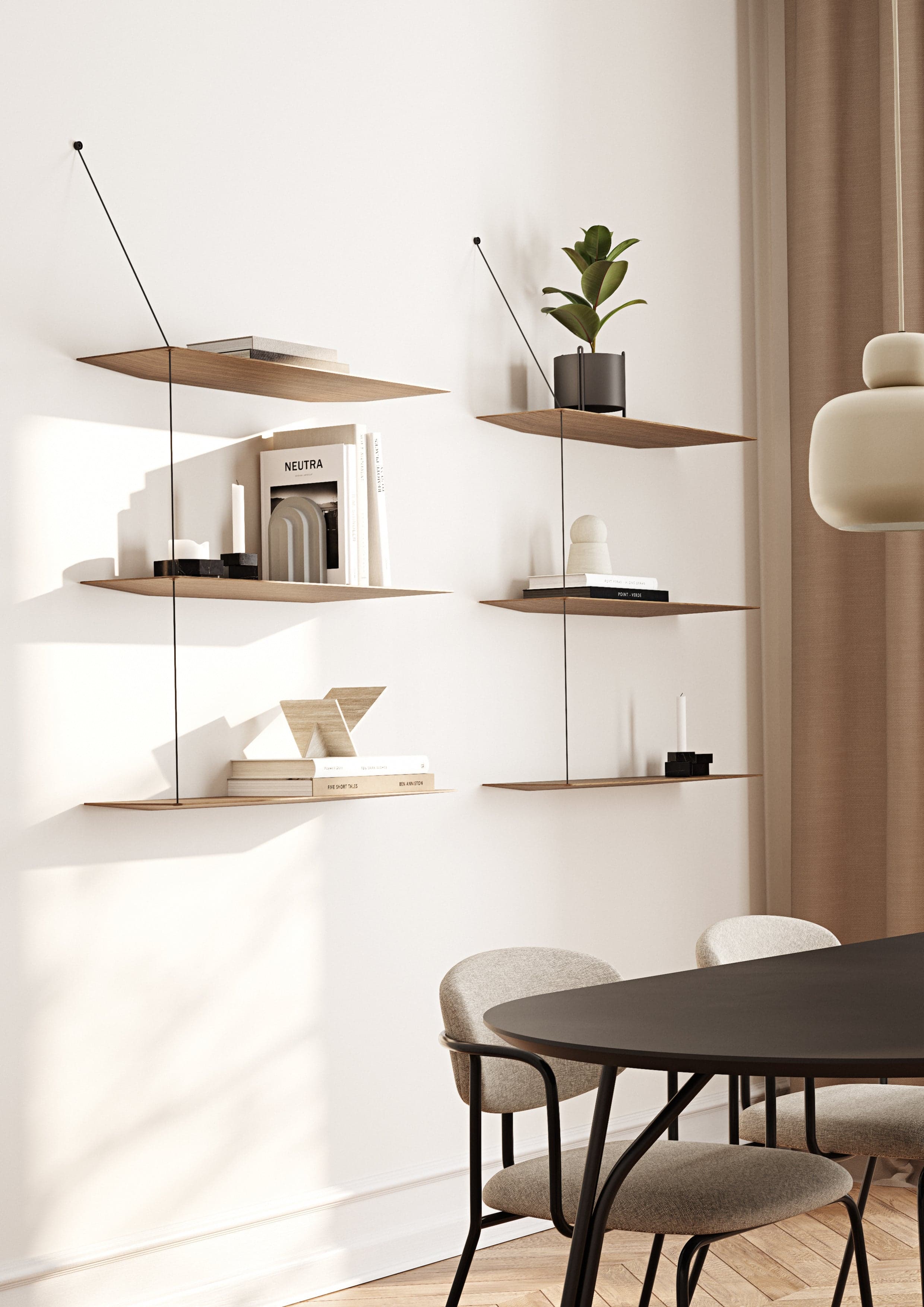 WOUD Stedge shelf (80 cm) - White pigmented oak (3 shelves) — фото 3