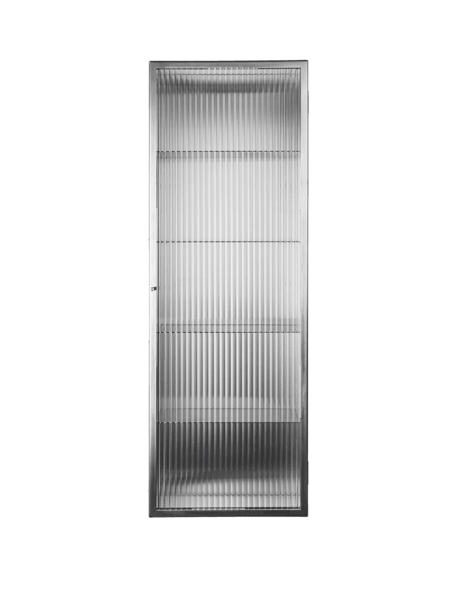 Ferm Living Haze Wall Cabinet - Tall - Brushed Stainless Steel