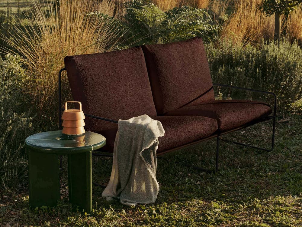 Ferm Living Desert 2-seater - Black - Pure Bouclé - Chestnut — фото 3