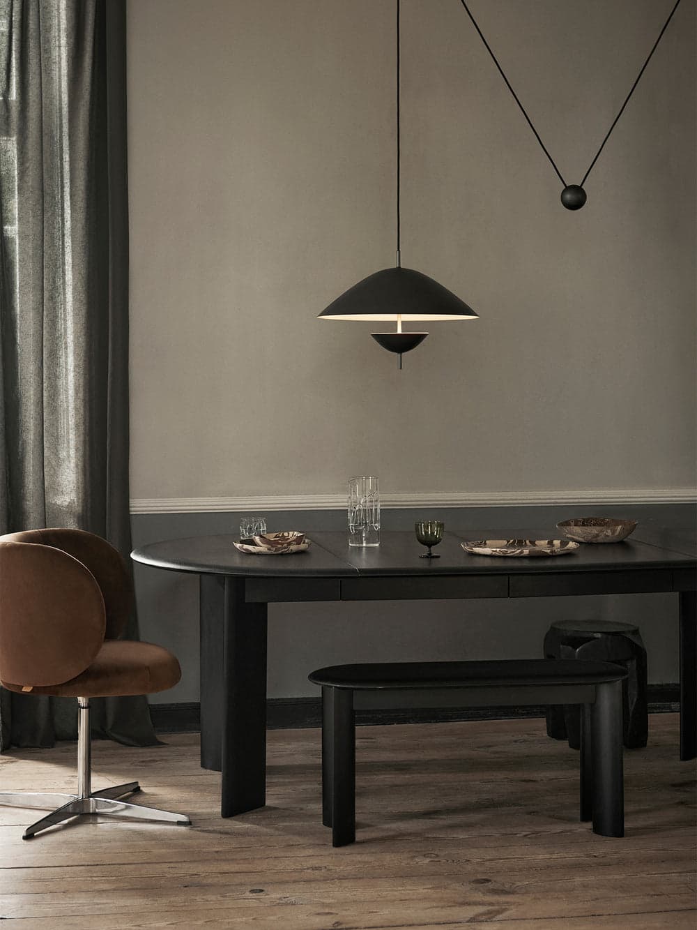 Ferm Living Bevel Bench - Black Oiled Beech — фото 3