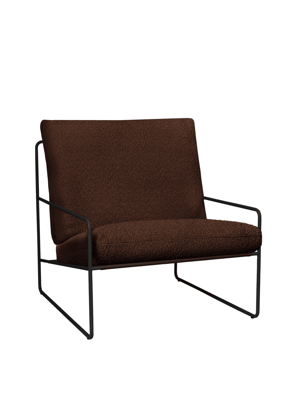 Ferm Living Desert 1-seater - Black - Pure Bouclé - Chestnut — фото 2