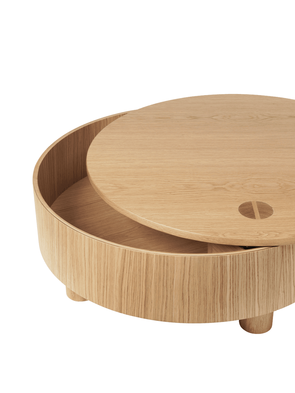 Ferm Living Olles Storage Table - Ø80 - Natural Oak Veneer — фото 6