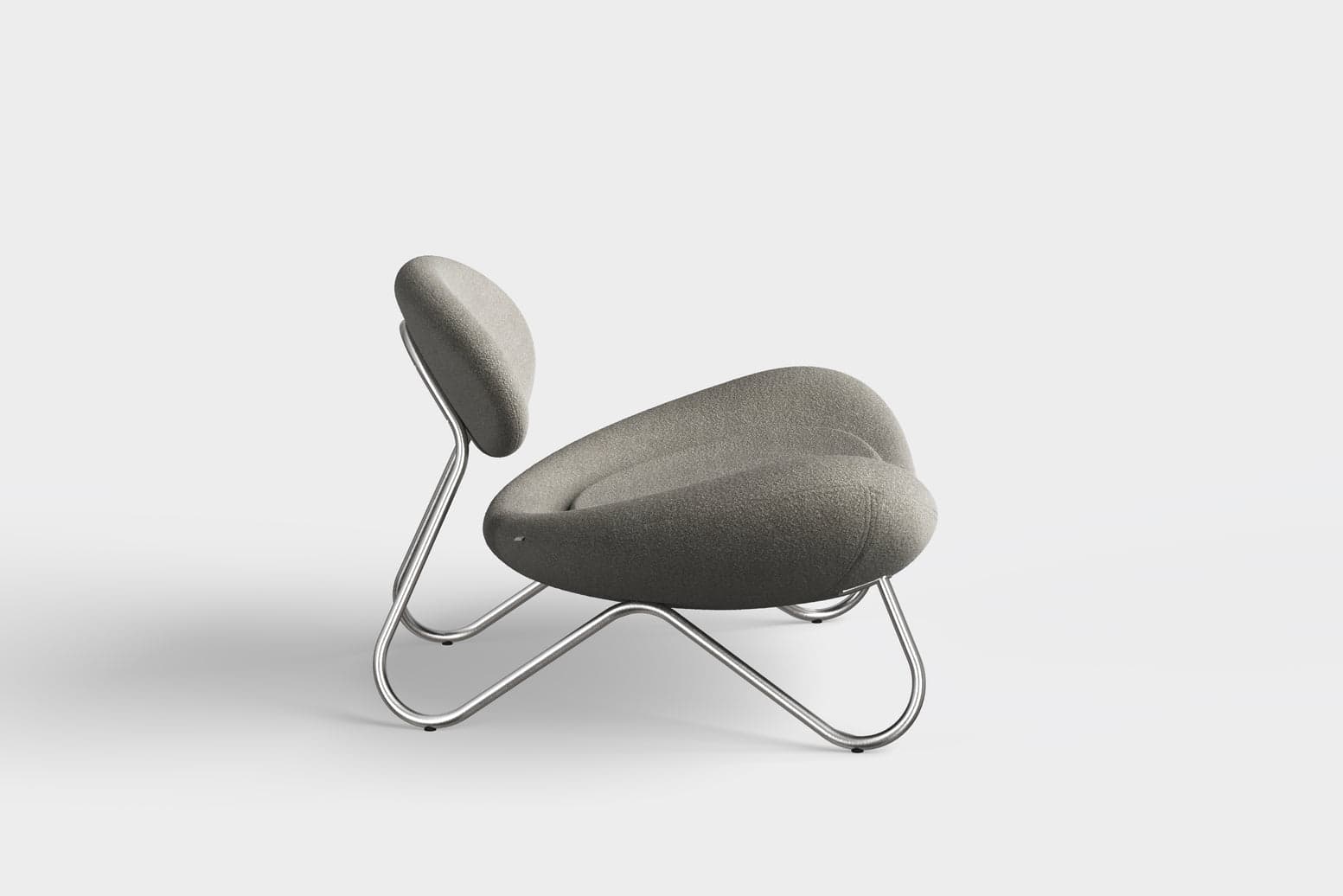 WOUD Meadow lounge chair - Warm grey/Brushed steel — фото 3