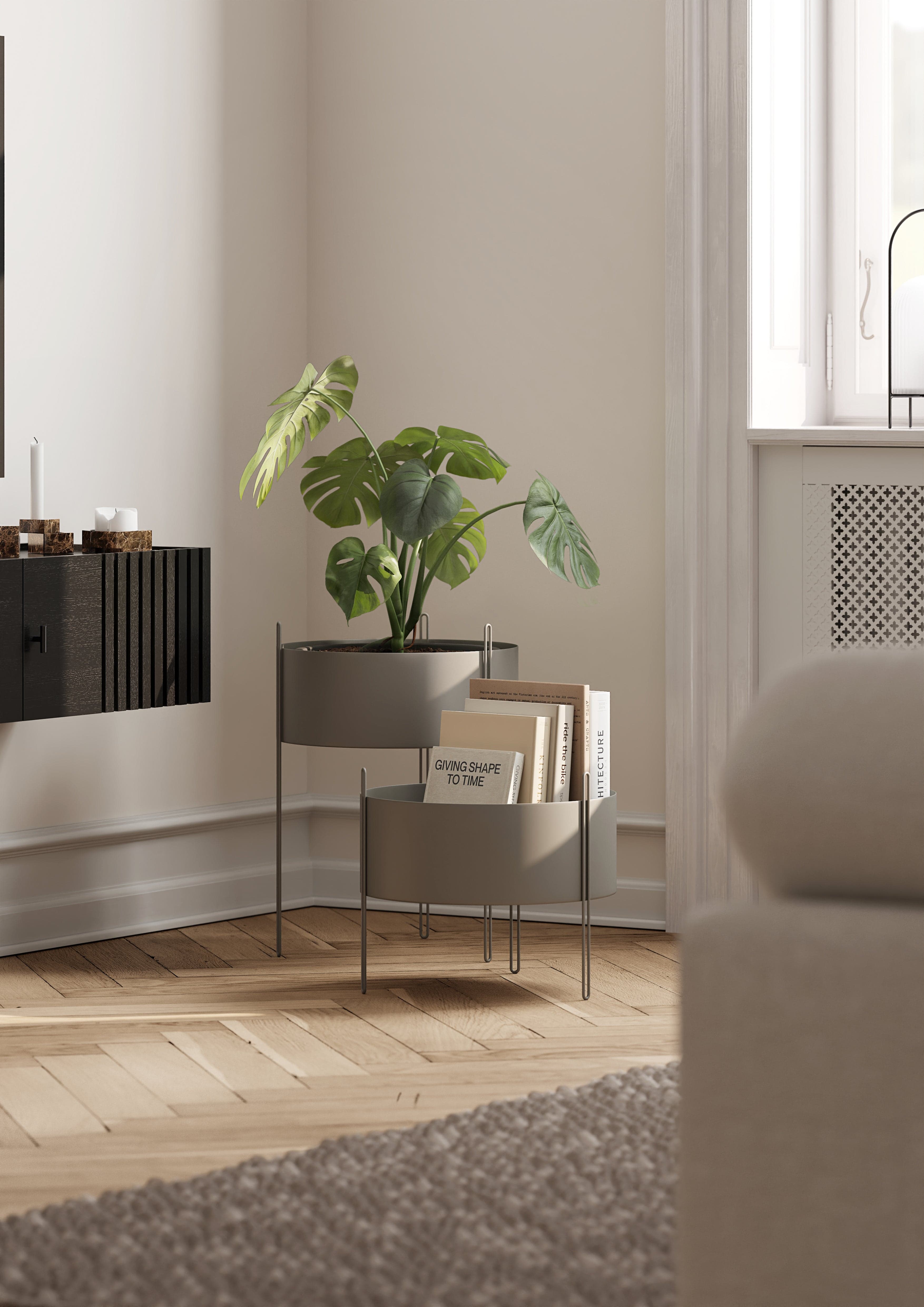 WOUD Pidestall planter (Medium) - Taupe — фото 3