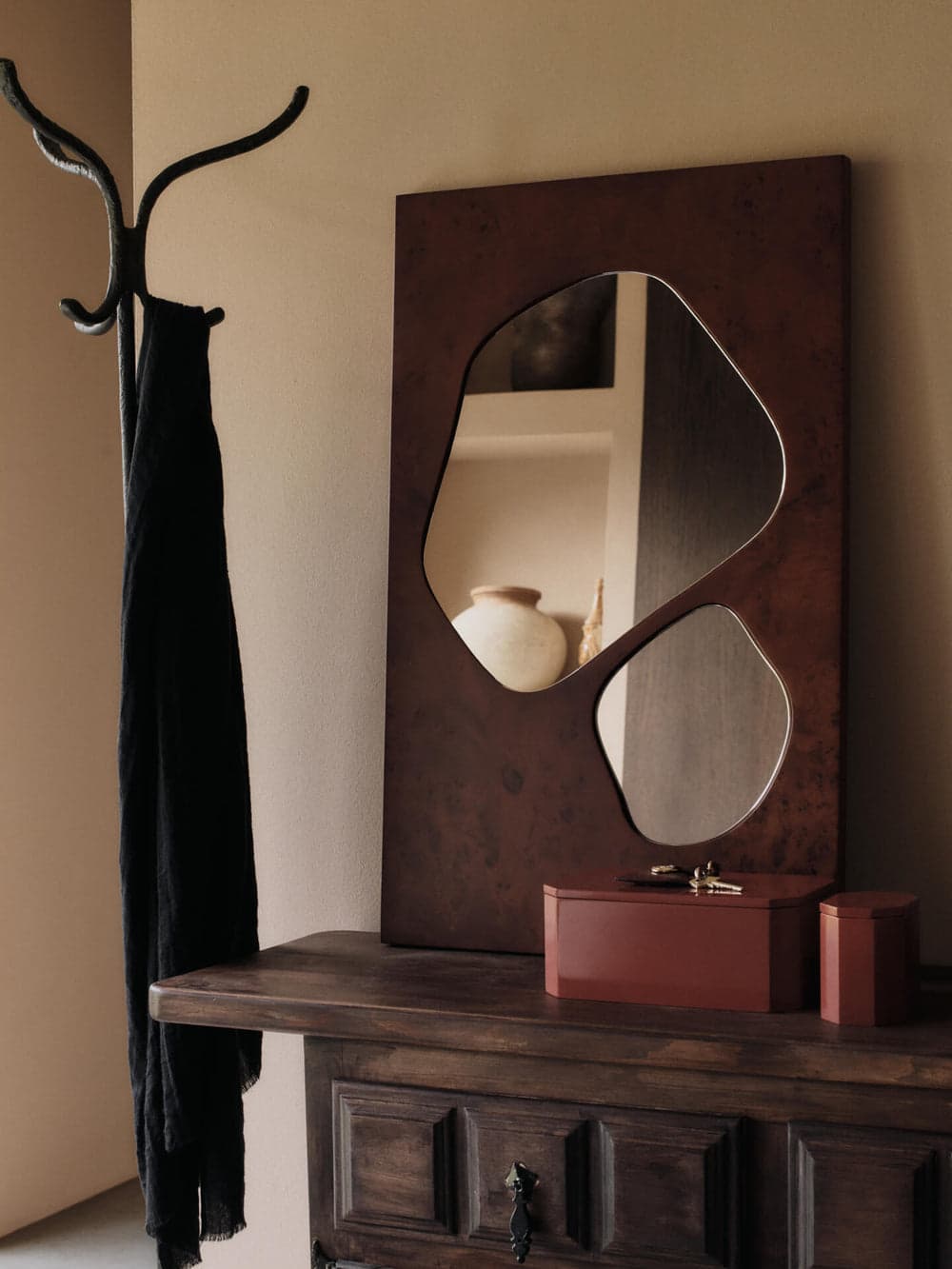 Ferm Living Folia Mirror - Medium - Dark Stained Burl — фото 3
