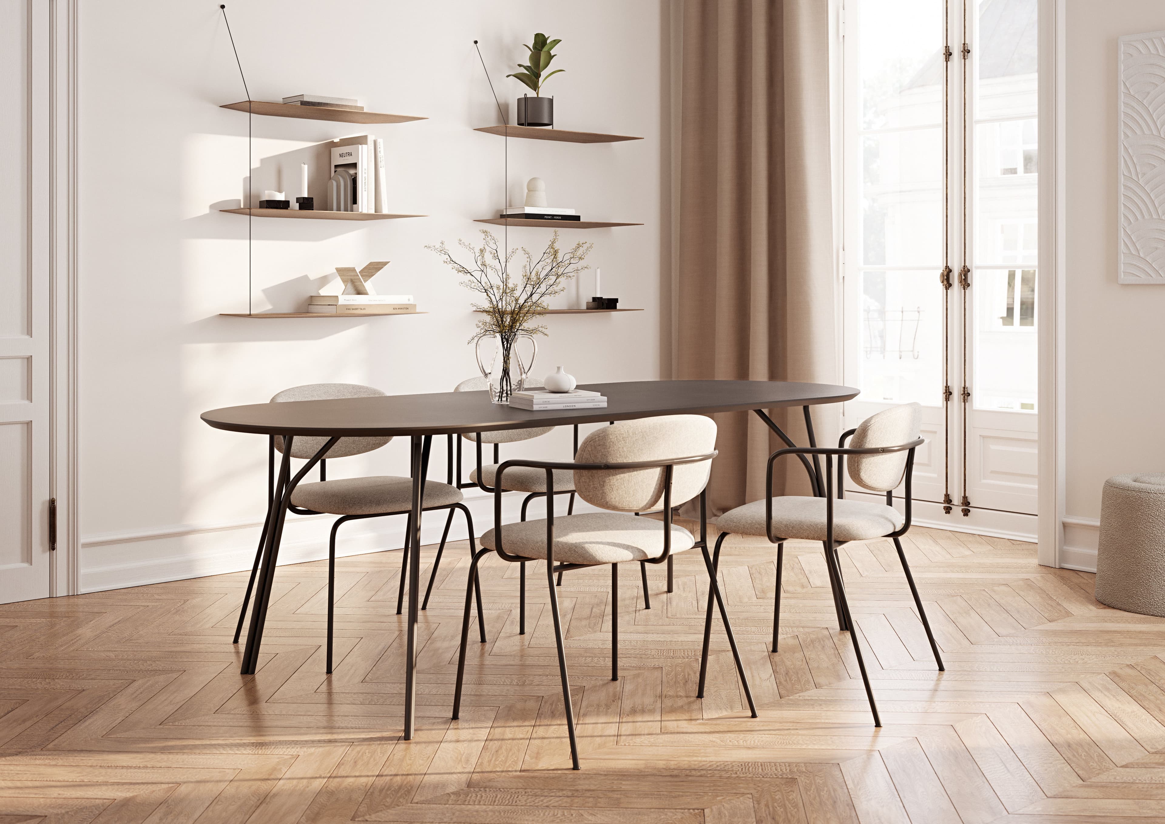 WOUD Tree dining table (220 cm) - Charcoal black/black — фото 4