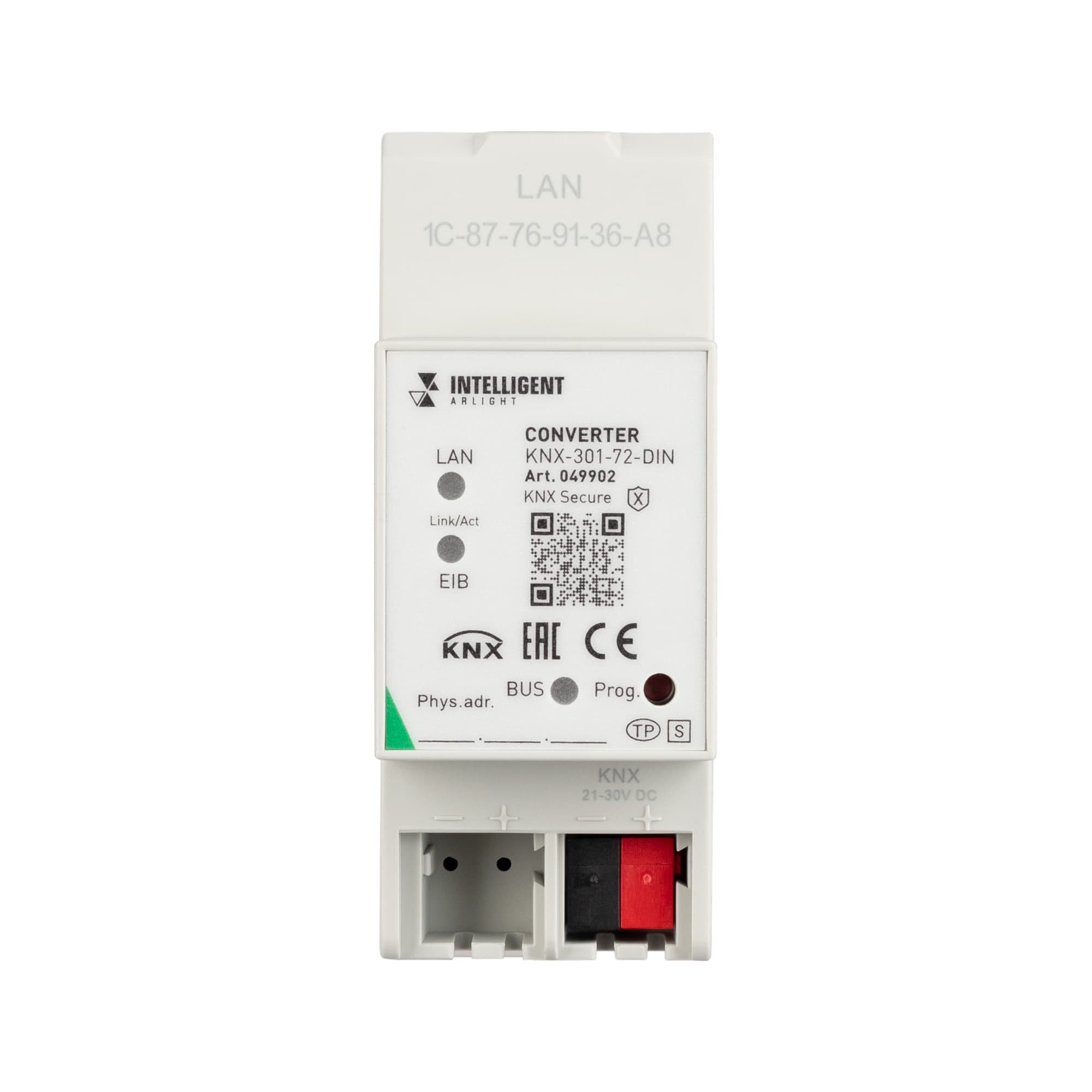 INTELLIGENT ARLIGHT Конвертер KNX-301-72-DIN Grey (BUS, RJ-45, KNX-IP) (IARL, IP20 Пластик, 2 года) 049902 — фото 2