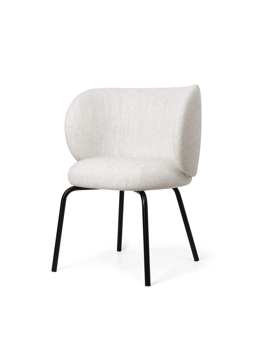 Ferm Living Rico Dining Chair - Black - Bouclé - Off-White — фото 3