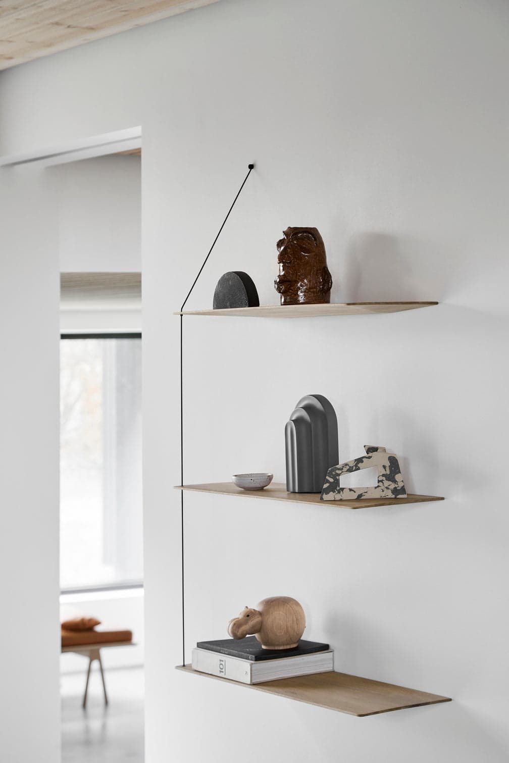 WOUD Stedge shelf (80 cm) - White pigmented oak (3 shelves) — фото 5