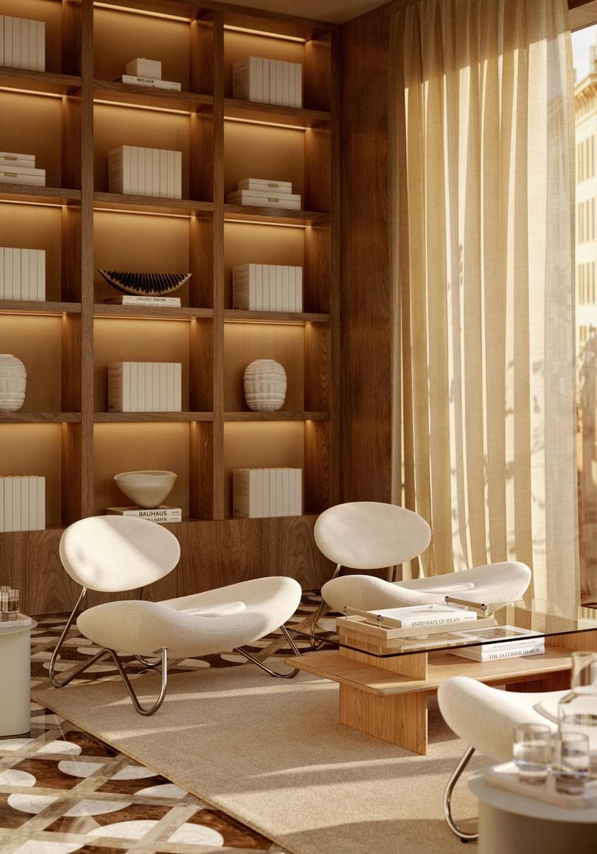 WOUD Meadow lounge chair - White/Chrome — фото 4