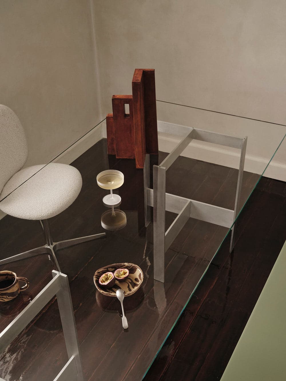 Ferm Living Lager Dining Table - 200 x 90 - Glass/Aluminium — фото 5