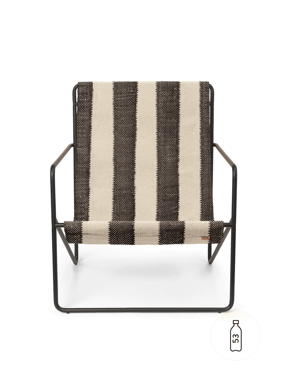 Ferm Living Desert Lounge Chair - Black - Off-White/Chocolate — фото 3