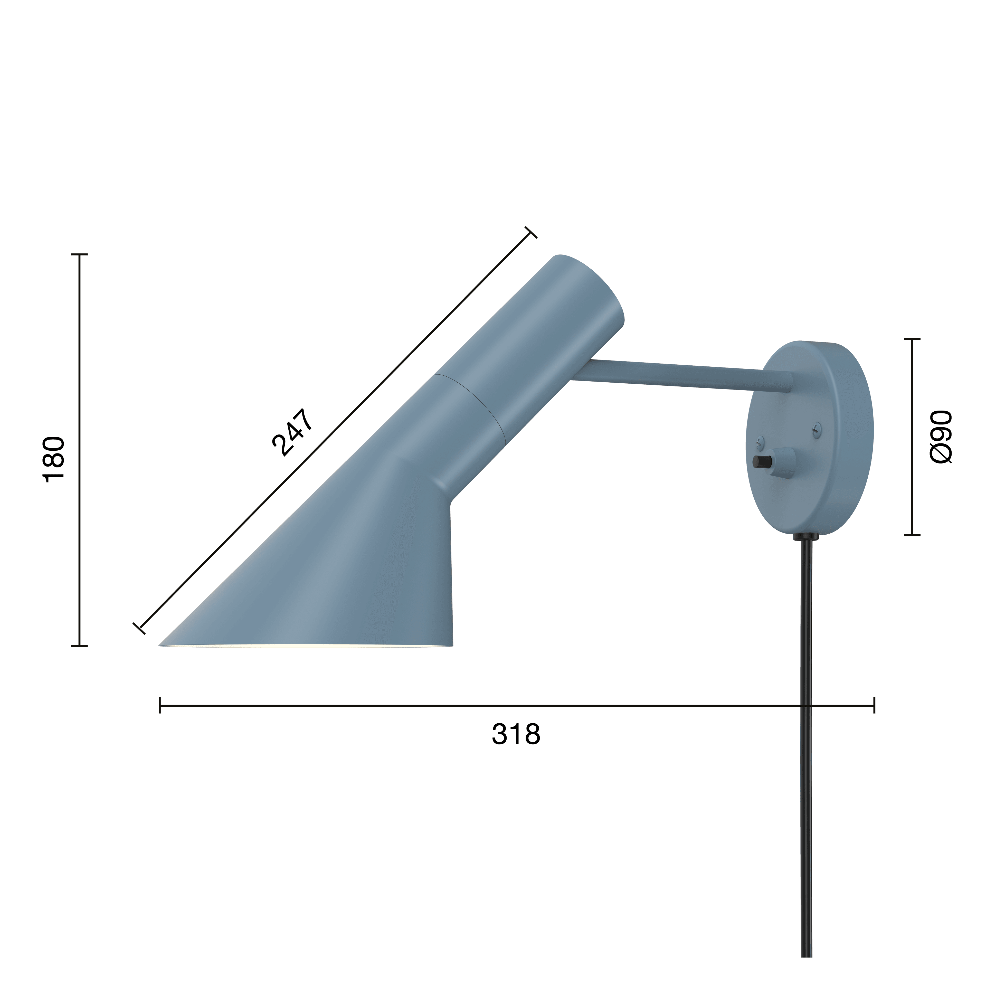 Louis Poulsen AJ Wall Lamp Dusty blue — фото 3