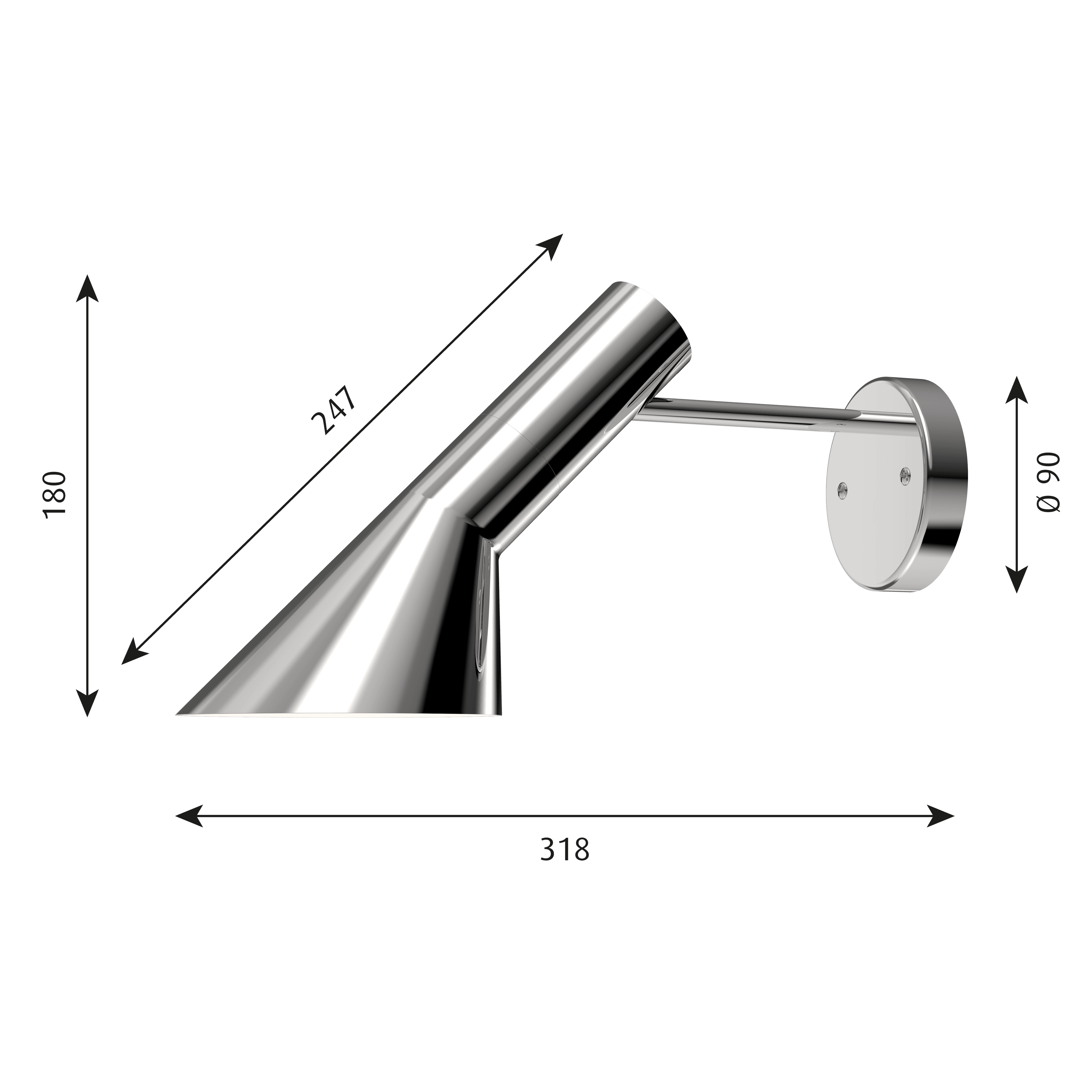 Louis Poulsen AJ Wall Lamp Stainless steel polished — фото 5