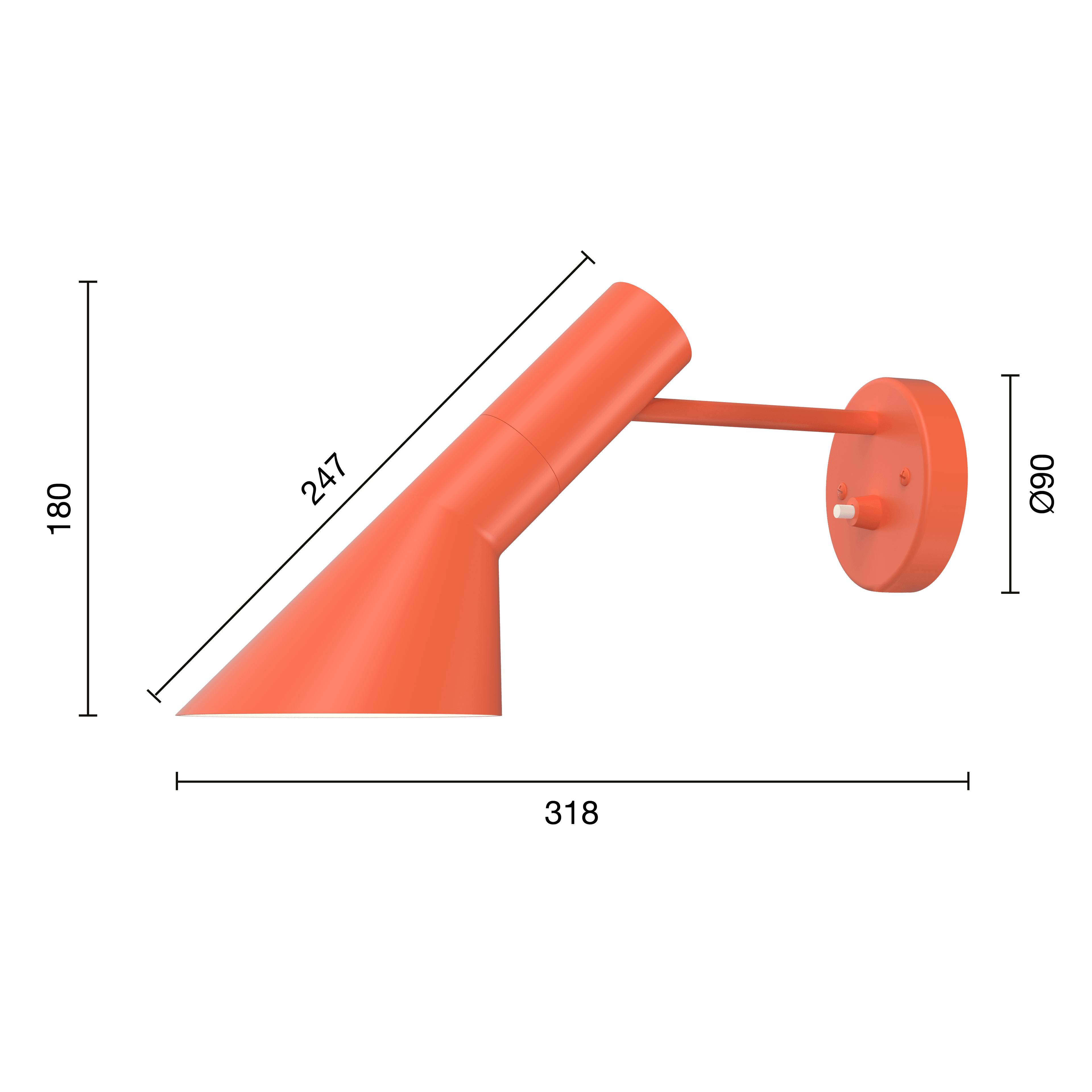 Louis Poulsen AJ Wall Lamp Electric orange — фото 4