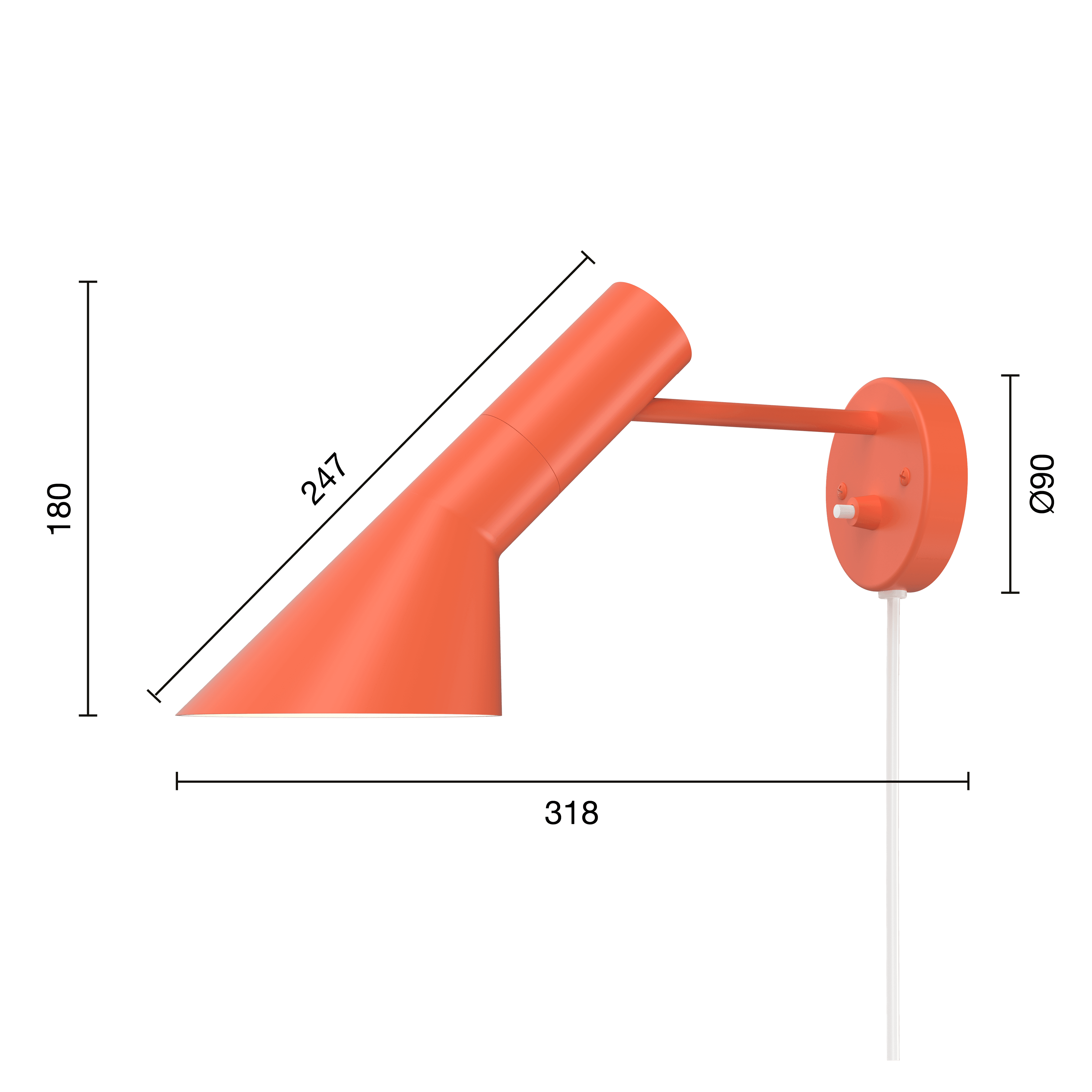 Louis Poulsen AJ Wall Lamp Electric orange — фото 4