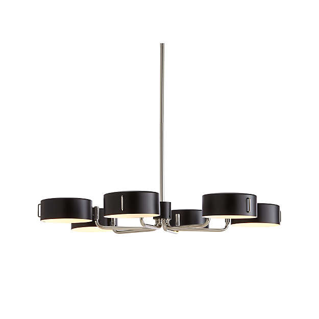 Crate and Barrel Люстра Crate and Barrel Axle Nickel Black Shade Chandelier