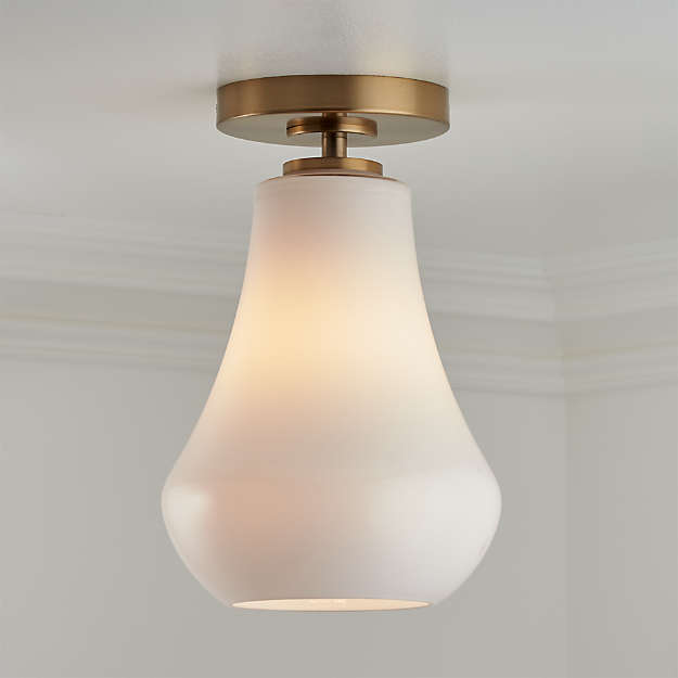 Crate and Barrel Потолочный светильник Crate and Barrel Arren Flush Mount Light with Teardrop Shade