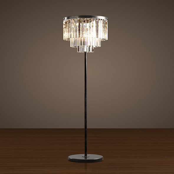 Restoration Hardware Торшер Restoration Hardware 1920s Odeon Glass Fringe Floor Lamp Iron