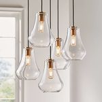 Подвесной светильник Crate and Barrel Arren Round 5-Light Pendant with Teardrop Shades, фото 1