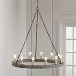 Люстра Crate and Barrel Geoffrey 36&quot; Round Wood Chandelier, фото 1
