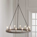 Люстра Crate and Barrel Geoffrey 36" Round Wood Chandelier, фото 1