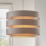 Подвесной светильник Crate and Barrel Harlow Grey Drum Pendant Light, фото 1