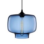 Подвесной светильник Crate and Barrel Oculo Sapphire Hand-Blown Glass Pendant Light, фото 1