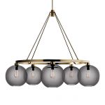 Люстра Crate and Barrel Solitaire Gray Glass and Brass Chandelier, фото 1