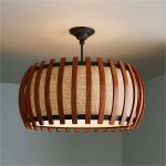 Подвесной светильник Crate and Barrel Kennedy Wood Drum Pendant Light, фото 1