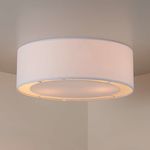 Потолочный светильник Crate and Barrel White Drum Shade Flushmount, фото 1