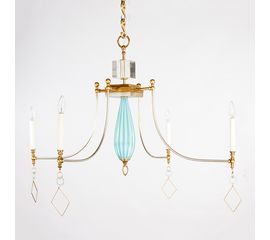 Люстра Louise Gaskill Julia with blue ribbed Murano glass, фото 1