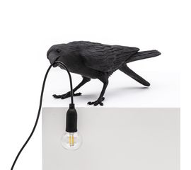 Настольный светильник Seletti Bird Lamp Black Playing, фото 1