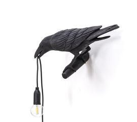 Настенный светильник Seletti Bird Lamp Black Looking Left, фото 1