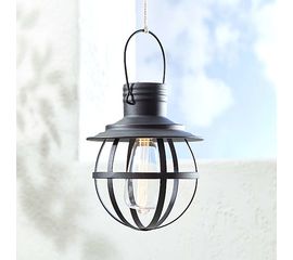 Подвесной светильник Crate and Barrel Black Caged Geometric Lantern, фото 1