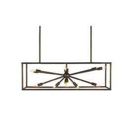 Люстра Crate and Barrel Jaxon Dark Brass Caged Starburst Chandelier, фото 1