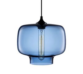 Подвесной светильник Crate and Barrel Oculo Sapphire Hand-Blown Glass Pendant Light, фото 1
